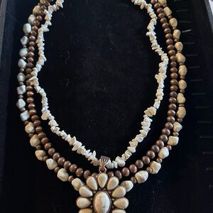Montana West Cream and Brown Multi-Strand Necklace